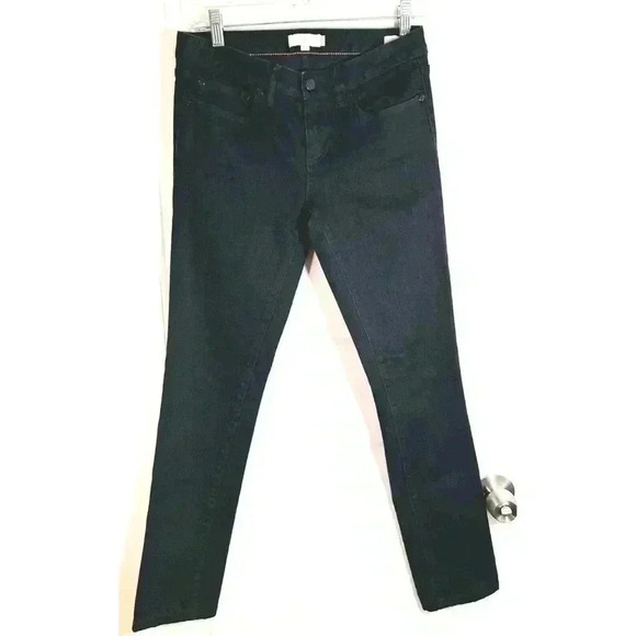 Tory Burch Women's Super Skinny‎ Jeans Embroidered Logo Pockets Black Size 27 - Picture 1 of 9